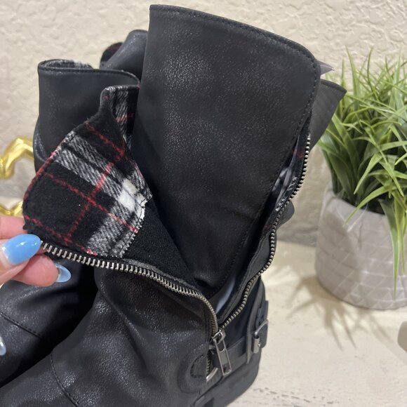 JELLYPOP Hailey KETO MOTO BLACK MOTORCYCLE Hailey MIDCALF BIKER BOOTS 9.5M Women - Picture 7 of 14